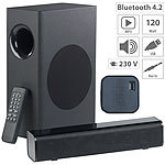 auvisio 2.1-Soundbar, externer Subwoofer, Bluetooth, Fernbedienung, 120 Watt auvisio Kompakte Bluetooth-Soundbars mit Subwoofer