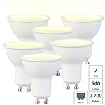 Luminea 6er-Set LED-Spotlights GU10, 7 W (ersetzt 50 W), 540 Lumen, warmweiß Luminea LED-Spots GU10 (warmweiß)