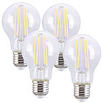 Luminea 4er-Set LED-Filament-Lampe E27 7,2 W (ersetzt 60 W) 806 lm warmweiß Luminea