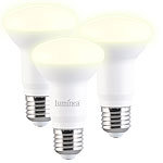 Luminea 3er-Set LED-Reflektor E27, 7 W (ersetzt 60 W), 630 lm, warmweiß 3000 K Luminea LED-Tropfen E27 R63 (warmweiß)