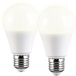 Luminea 2er-Set LED-Lampe E27 9W (ers. 75W), Versandrückläufer Luminea LED-Lampen E27 mit 3 Helligkeitsstufen warmweiß