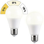 Luminea 2er-Set LED-Lampe E27 9W (ers. 75W) 3-stufig dimmbar 830 lm warmweiß Luminea