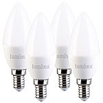 Luminea 4er-Set LED-Kerzen E14, C37, 3W (ersetzt 30W), 240 lm, tageslichtweiß Luminea