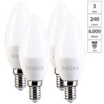 Luminea 4er-Set LED-Kerzen E14, C37, 3W (ersetzt 30W), 240 lm, tageslichtweiß Luminea LED-Kerzen E14 (tageslichtweiß)