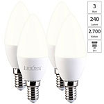 Luminea 4er-Set LED-Kerzen E14, C37, 3 W (ersetzt 30 W), 240 lm, warmweiß Luminea LED-Kerzen E14 (warmweiß)