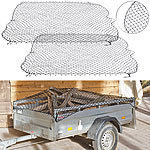 Lescars 2er-Set Anhänger-Gepäcknetze mit umlaufendem Gummiseil, 125 x 210 cm Lescars Anhänger-Gepäcknetze