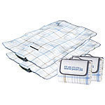 PEARL 2er-Set Fleece-Picknick-Decken mit wasserabweisender Unterseite PEARL