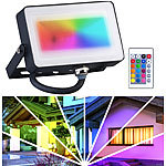 Luminea Wetterfester RGBW-LED-Fluter, 16 Farben & weiß, 10 W, 750 lm, IP65 Luminea Wetterfeste LED-Fluter (RGB)