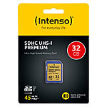 Intenso Premium SDHC-Speicherkarte 32 GB, UHS-I, Class 10 / U1 Intenso SD-Speicherkarten (SDHC)