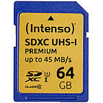 Intenso Premium SDXC-Speicherkarte 64 GB, UHS-I, Class 10 / U1 Intenso