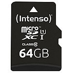 Intenso microSDXC-Speicherkarte UHS-I Premium 64 GB, bis 45 MB/s, Class 10/U1 Intenso microSD-Speicherkarten UHS U1