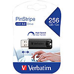 Verbatim PinStripe USB-3.0-Stick mit 256 GB, schwarz Verbatim