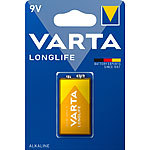 Varta Longlife Alkaline-Batterie, Typ E-Block, 6LR61 Varta Alkaline Batterien (9V-Block)