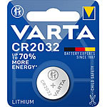 Varta Lithium-Knopfzelle Typ CR2032, 3 Volt, 230 mAh Varta Lithium-Knopfzellen Typ CR2032