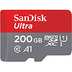 SanDisk Ultra microSDXC, 200 GB, 100 MB/s, Class 10, U1, A1, mit Adapter SanDisk microSD-Speicherkarte UHS U1
