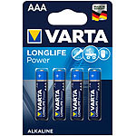 Varta Longlife Power Alkaline-Batterie, Typ AAA/Micro/LR03, 1,5 V, 4er-Set Varta Alkaline-Batterien Micro (AAA)