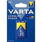 Varta Longlife Power Alkaline-Batterie, Typ 9V / E-Block / 6LR3146, 9 Volt Varta Alkaline Batterien (9V-Block)