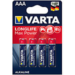 Varta Longlife Max Power Batterie, Typ AAA / Micro / LR03, 1,5 V, 4er-Set Varta Alkaline-Batterien Micro (AAA)