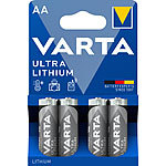 Varta Ultra Lithium-Batterie, Typ AA / Mignon / R6, 1,5 Volt, 4er-Set Varta Lithium-Batterien Mignon (AA)