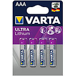 Varta Ultra Lithium-Batterie, Typ AAA / Micro / FR03, 1,5 Volt, 4er-Set Varta Lithium-Batterien Micro (AAA)
