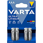 Varta Ultra Lithium-Batterie, Typ AAA / Micro / FR03, 1,5 Volt, 4er-Set Varta Lithium-Batterien Micro (AAA)