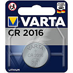 Varta Electronics Lithium-Knopfzelle, CR2016, 87 mAh, 3 Volt Varta Lithium-Knopfzellen Typ CR2016