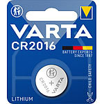 Varta Electronics Lithium-Knopfzelle, CR2016, 87 mAh, 3 Volt Varta Lithium-Knopfzellen Typ CR2016