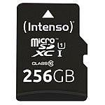 Intenso microSDXC-Speicherkarte UHS-I Premium 256 GB, bis 90 MB/s, Class 10/U1 Intenso