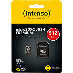 Intenso Premium microSDXC-Speicherkarte 512 GB, UHS-I, Class 10 / U1 Intenso microSD-Speicherkarten UHS U1