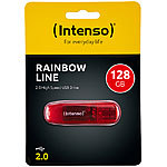 Intenso 128 GB USB-2.0-Speicherstick Rainbow Line, transparent-rot Intenso USB-Speichersticks