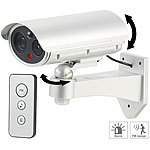 VisorTech 4er-Set Überwachungskamera-Attrappen, Bewegungsmelder, Alarm-Funktion VisorTech Kamera-Attrappen