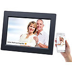 Somikon WLAN-Bilderrahmen mit 25,7-cm-IPS-Touchscreen, Versandrückläufer Somikon Digitale Bilderrahmen mit WLAN und Apps