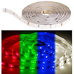 Luminea RGBW-LED-Streifen-Erweiterung LAX-515, 5 m, 840 lm, warmweiß, IP44 Luminea WLAN-LED-Streifen-Sets in RGBW
