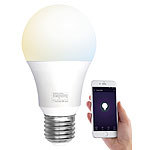 Luminea Home Control 3er-Set WLAN-LED-Lampen, E27, 806lm, für Alexa & Google Assistant, CCT Luminea Home Control WLAN-LED-Lampen E27 weiß