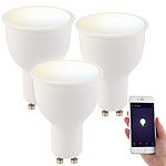 Luminea 3er-Set WLAN-LED-Lampen, Amazon Alexa & Google Assistant komp., GU10 Luminea WLAN-LED-Lampen GU10 weiß