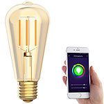 Luminea Home Control LED-Filament-Lampe, komp. zu Amazon Alexa & Google Assistant, 2200 K Luminea Home Control