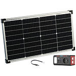 revolt Mini-Powerbank & Solar-Konverter mit Solarpanel, 24 Ah, 120 Watt revolt 2in1-Solar-Generatoren & Powerbanks, mit externer Solarzelle