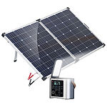 revolt High-End-Powerbank & Solar-Konverter mit mobilem 160-W-Solar-Panel revolt 2in1-Solar-Generatoren & Powerbanks, mit externer Solarzelle