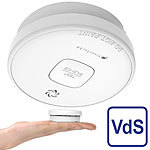 VisorTech Fotoelektrischer Rauchwarnmelder, UV-fest, 10-J.-Batterie, 85 dB, VdS VisorTech