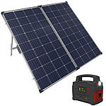 revolt Powerstation & Solar-Generator mit mobilem 240-Watt-Solarpanel, 420 Wh revolt 2in1-Solar-Generatoren & Powerbanks, mit externer Solarzelle