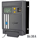 revolt MPPT-Solarladeregler für 12/24-V-Batterie, mit 30 A, Display, USB-Port revolt 