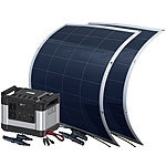 revolt Powerstation & Solar-Generator mit 2 Solarpanelen, 1.100 Wh, 110 Watt revolt 2in1-Hochleistungsakkus & Solar-Generatoren