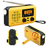 infactory Solar- und Dynamo-Koffer-Radio, LED-Licht, SOS, Powerbank, LCD-Display infactory Solar- & Dynamo-Radios mit Powerbank-Funktion