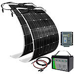 revolt Solaranlagen-Set: MPPT-Laderegler, 2x 100W-Solarmodul und LiFePo4-Akku revolt Off-Grid-Solaranlagen mit Solarpanel, LiFePO4-Akku und MPPT-Laderegler