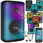 auvisio Mobile Outdoor-PA-Partyanlage & -Bluetooth-Boombox, Versandrückläufer auvisio Mobile Outdoor-Party-Audioanlagen mit Karaoke-Funktion und Akku