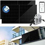 revolt 810W (2x405W) MPPT-Balkon-Solaranlage + 600W On-Grid-Wechselrichter revolt Solaranlagen-Set: Mikro-Inverter mit MPPT-Regler und Solarpanel