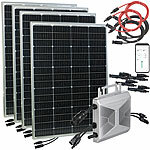 revolt WLAN-Mikroinverter für Solarmodule, 600W + 4x 150W-Solarpanel revolt WLAN-Mikroinverter für Solarmodule mit MPPT und App