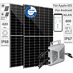 Solar-Set: 2x 430-W-Solarmodul, 800-Watt-Mikroinverter, Einspeisekabel DAH Solar Solaranlagen-Set: Mikro-Inverter mit MPPT-Regler und Solarpanel
