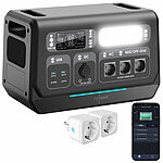 revolt On-Grid-Powerstation & Solar-Konverter, 3 Solarmodule & 5 m Solarkabel revolt 2in1-Hochleistungsakkus & On-Grid-Solar-Konverter mit WLAN, App & Solarmodulen