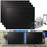 revolt 4er-Set ultradünne Solarmodule (4x215W) + 800W WLAN-Mikroinverter revolt Solaranlagen-Set: Mikro-Inverter mit MPPT-Regler und Solarpanel